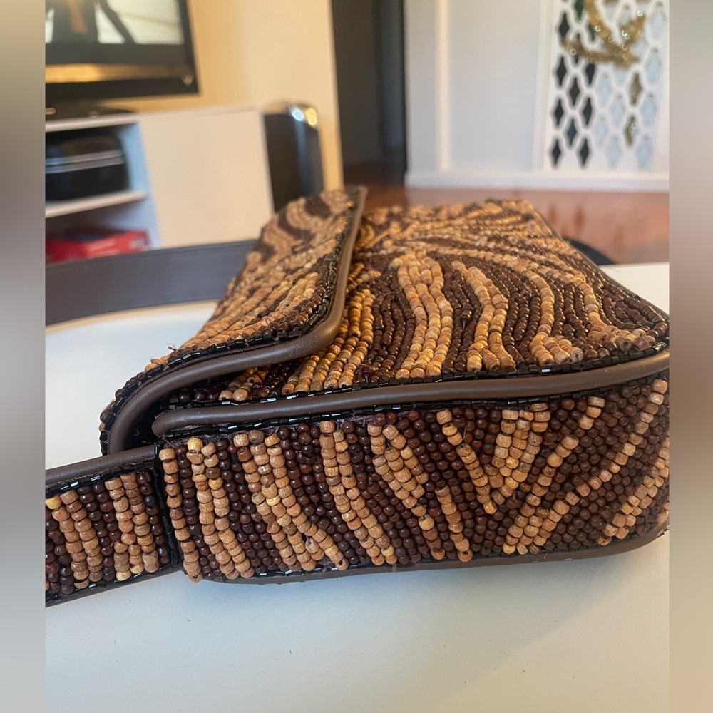 STAUD Black and Brown Beaded Shoulder Bag - Picture 6 of 13